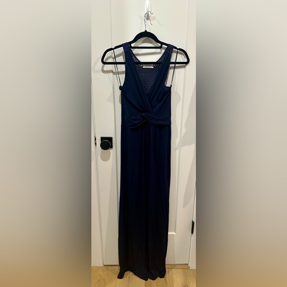 Kaileigh Gabbiey Crochet Back Knit Maternity Maxi Dress